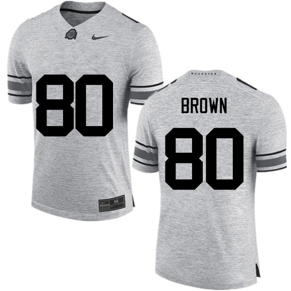 Men Ohio State Buckeyes #80 Noah Brown College Football Jerseys Game-Gray